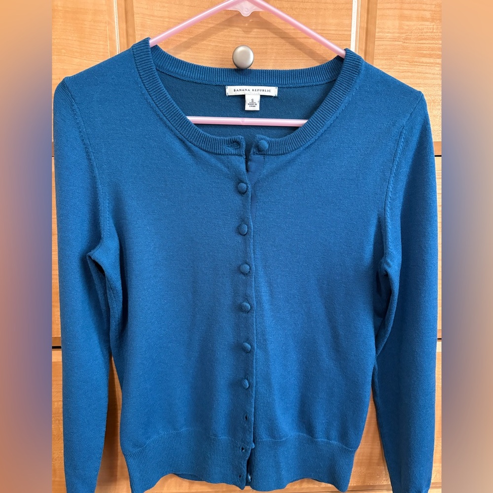 Banana Republic Teal Merino Wool Cardigan S